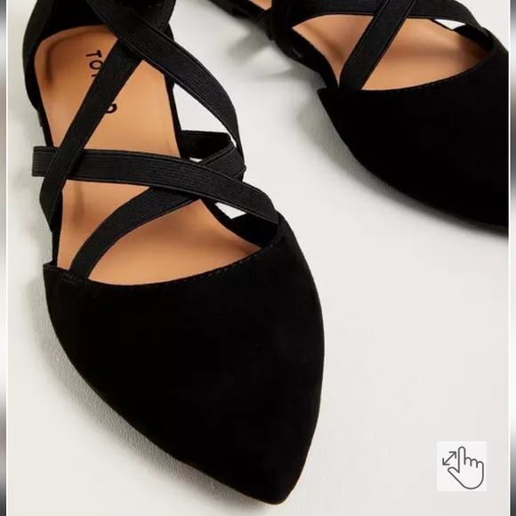 Torrid Elastic Strap Black Pointed Toe Flats Size 11 - Picture 2 of 9